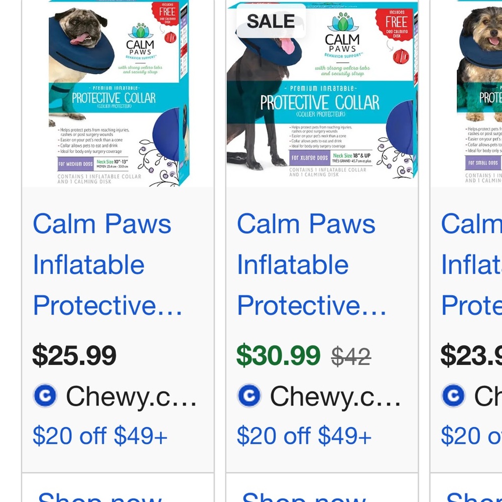 Calm Paws premium inflatable, protective collar, small dogs, neck size 6–10” NIB - Picture 9 of 9